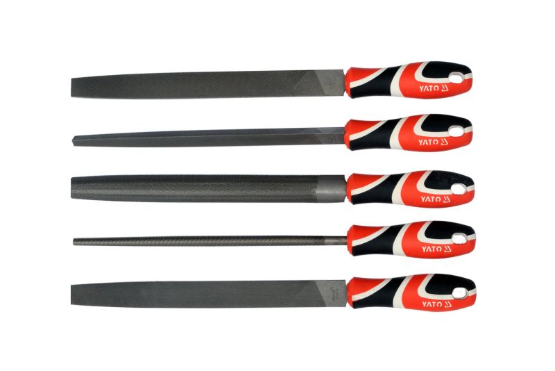 Zestaw pilników do metalu YATO 5 sztuk długość 250 mm płaskie + okrągłe 1 szt.