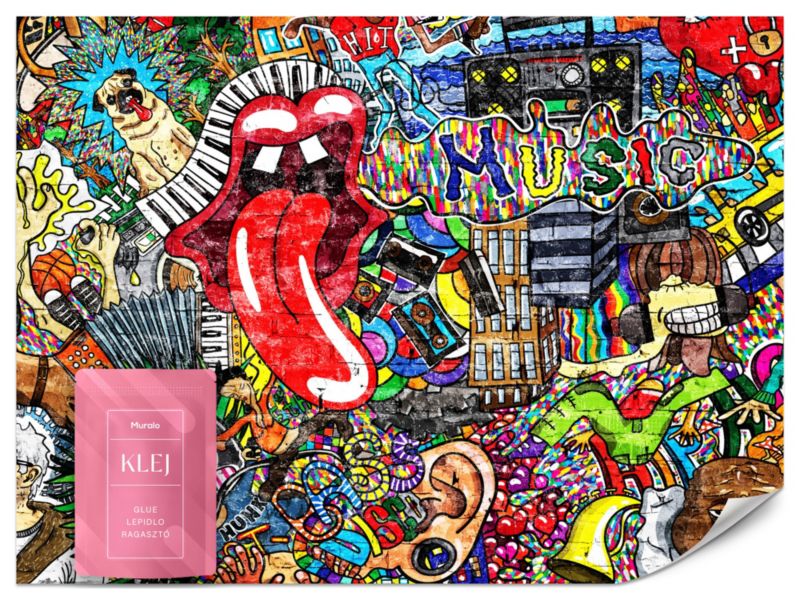 Fototapeta Muralo Graffiti Abstrakcja Malunek Ścienny Do Pokoju Młodzieżowego 250x175 cm 1szt.