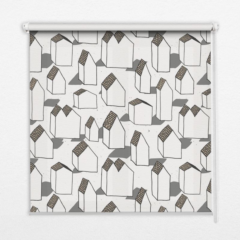 Roleta Do Kuchni Tulup 90x140 cm Białe Domki Montaż do ściany/sufitu 1 szt.