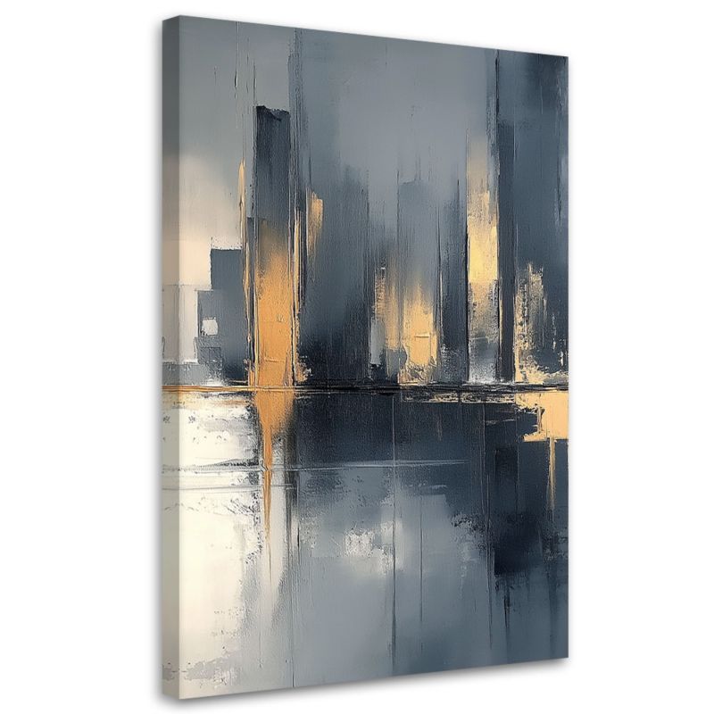 Obraz do salonu Feeby Abstrakcja Czarno Złota 70x100cm 1szt
