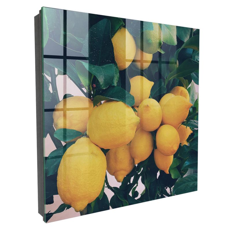 Szafka Na Klucze Tulup 30x30 cm Zielone liście 4 - Czarna - Otwierana na prawo 1 szt.