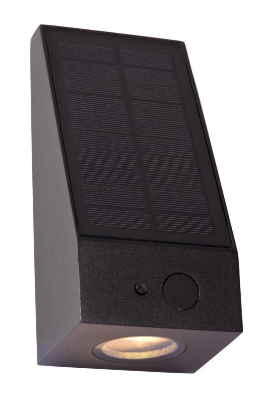Kinkiet zewnętrzny solarny z czujnikami Lucide IRWIN czarna LED 2W 2850-3150K 100lm IP65 wym:18x8,1x8cm - 1 szt.