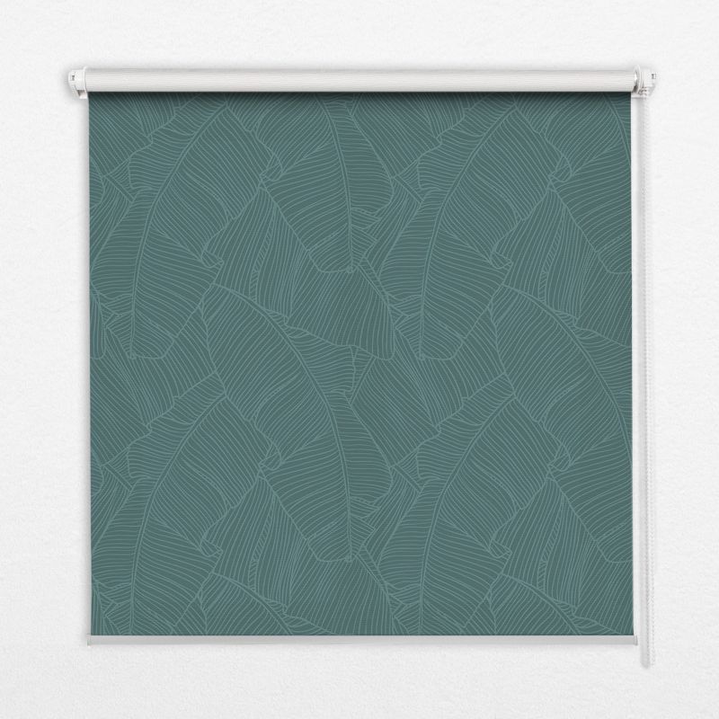 Roleta Do Okien Tulup 100x100 cm Zielone Liście Palmy Montaż do ściany/sufitu 1 szt.