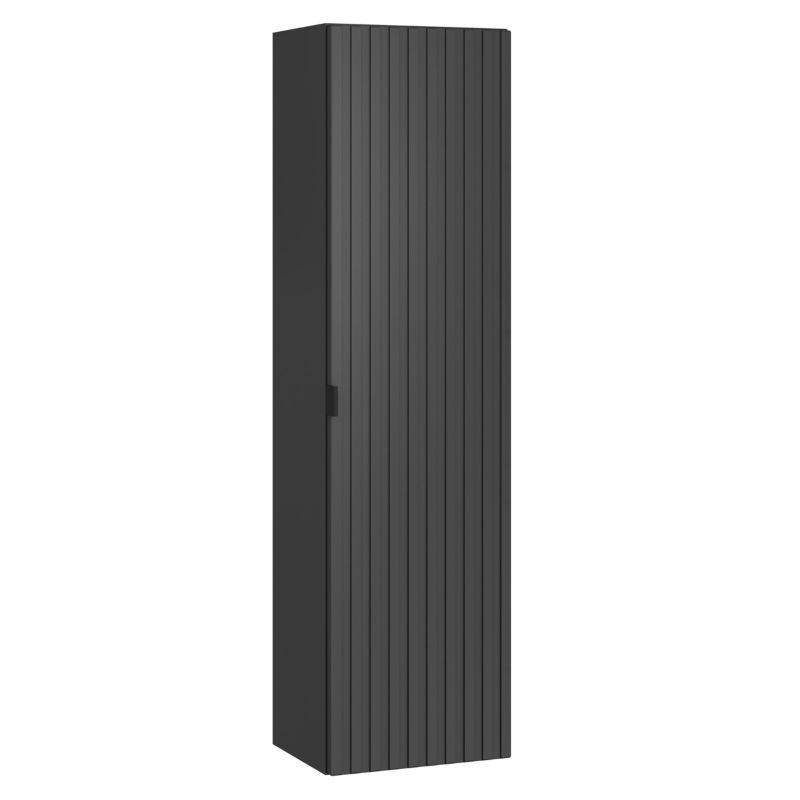 Słupek łazienkowy MyFurni, 35 x 28 x 130 cm, czarny, wiszący, ryflowany, 1 szt.