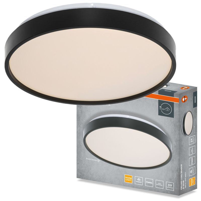 Plafon Osram Luxo Lampa Sufitowa Plafon LED 18W 990lm 3000K Okrągły Czarny 1 szt.