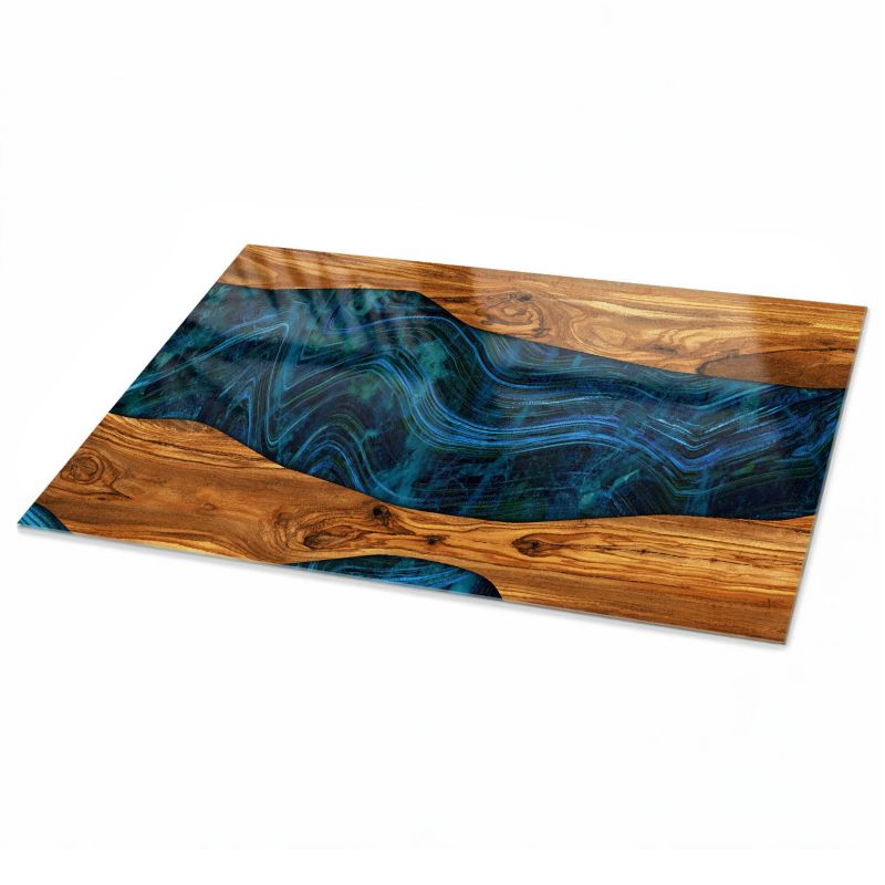 Blat Na Stół ArtPrintCave 120x80 cm Drewniane fale 1 - Szklany Blat do Stolika Kawowego 1 szt.