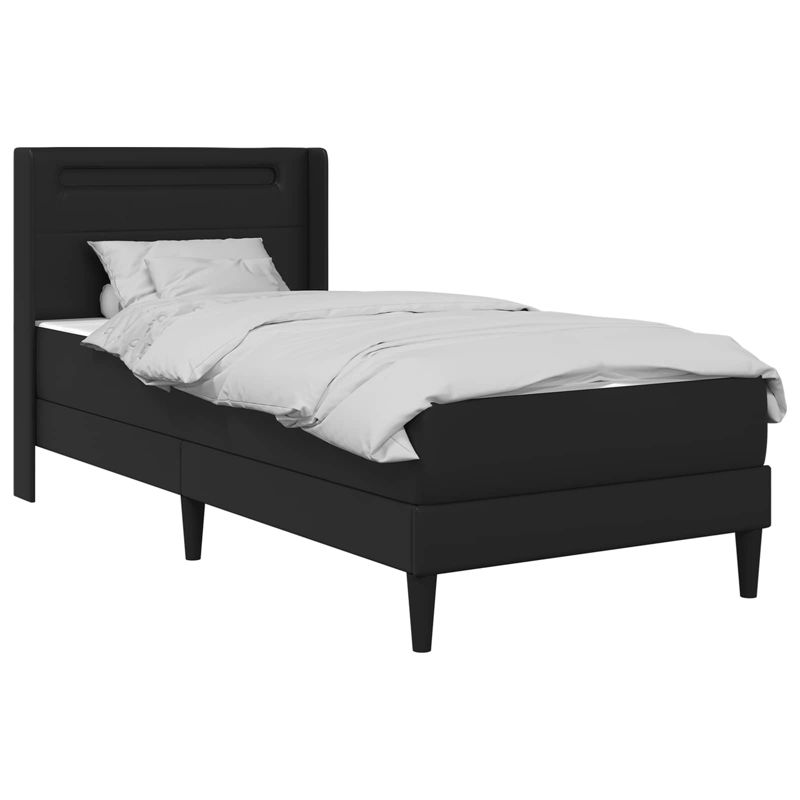 Łóżko Kontynentalne WaszeMeble z Materacem 90x190 cm Czarne WM-3414895 1 szt.