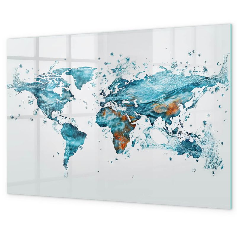 Tablica Magnetyczna Do Pisania Tulup 60x40 cm Wodna mapa świata Planer ścienny do kuchni Czarny marker 1 kpl