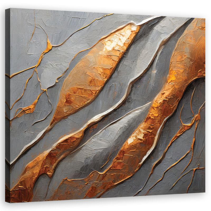 Obraz do salonu gabinetu Feeby Kamień Glamour Abstrakcja Szary 50x50cm 1szt