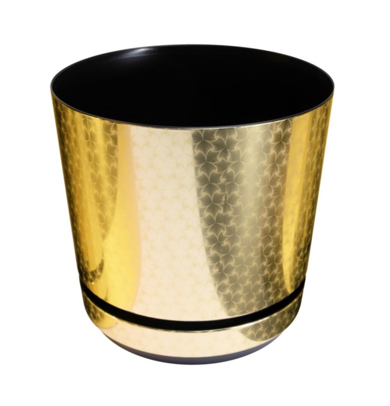 Doniczka z podstawką Kerd 18 cm wzór 055 ZŁOTY ART - DECO piękny elegancki deseń niezwykły wzór glamour ekskluzywna 1 szt.