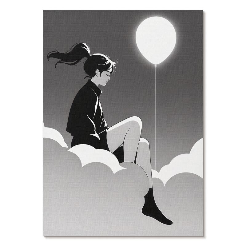 Plakat na Płótnie Tulup 21x29,7 cm (A4) Dziewczyna i balon Do sypialni, salonu, biura 1 szt.
