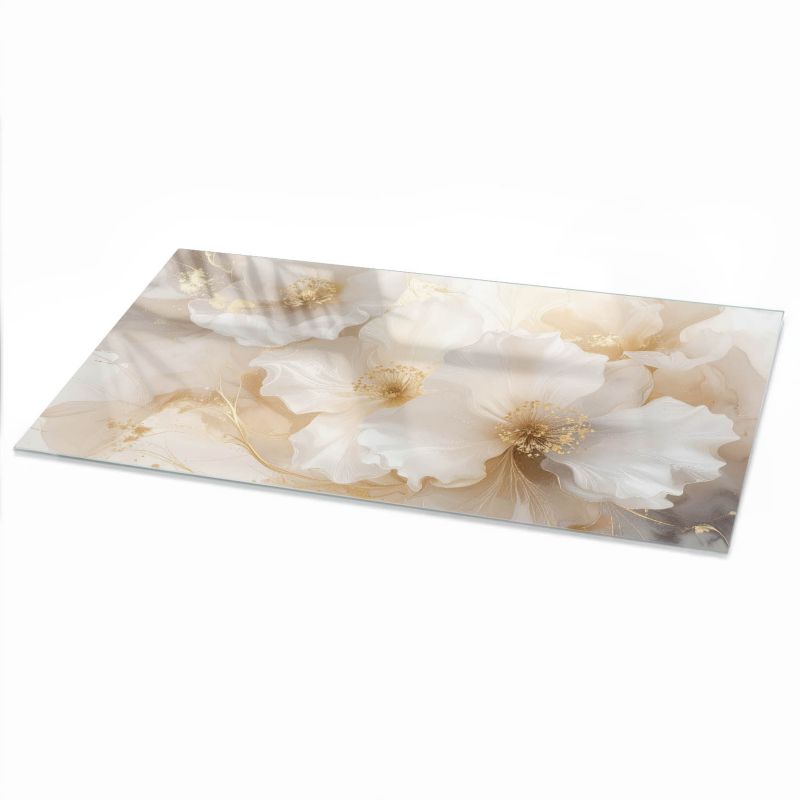 Blat Stołowy ArtPrintCave 100x50 cm Eleganckie kwiaty - Blat ze Szkła Hartowanego 1 szt.