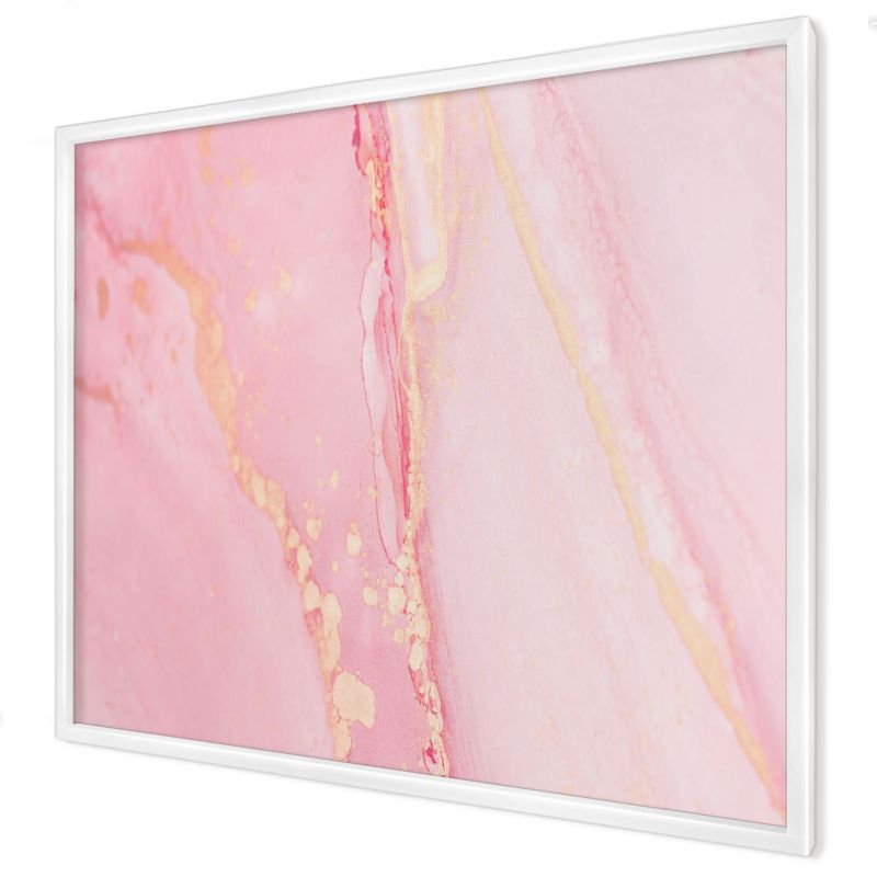 Ozdobna tablica magnetyczna Wallfluent 80x60 Różowa elegancja w białej ramie 1szt