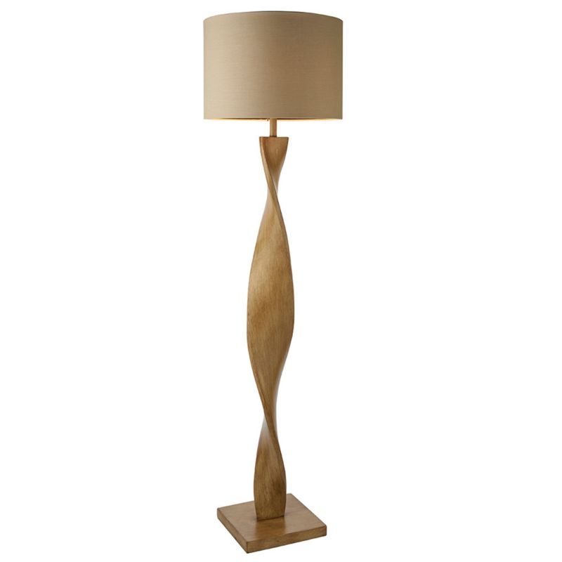Lampa stojąca spiralna Endon ABIA brązowo-beżowa 1xE27x10W IP20 wym:158.5x42x42cm - 1 szt.