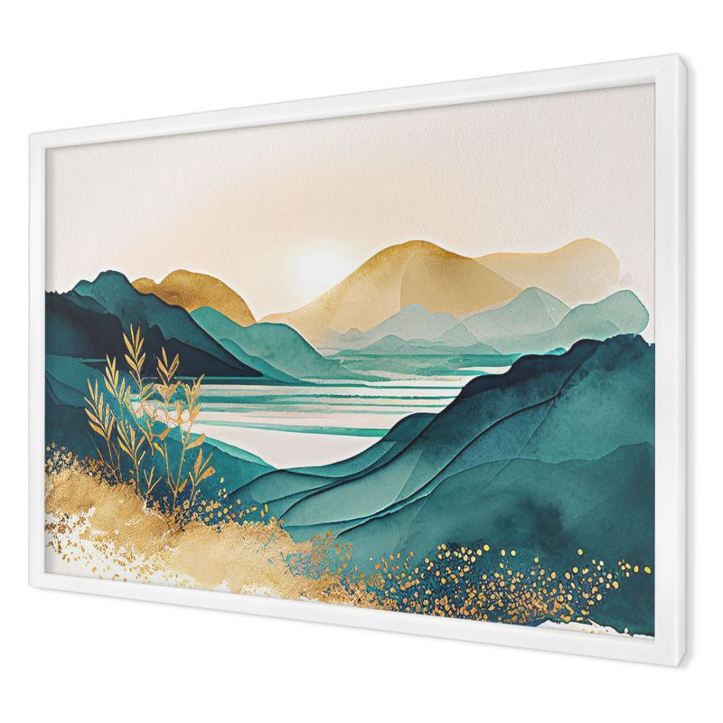 Tablica magnetyczna do salonu Wallfluent 60x40 Spokojny widok w białej ramie 1szt