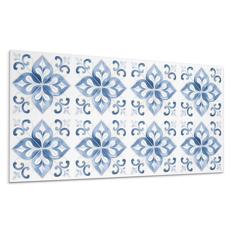 Panele samoprzylepne Wallfluent 40x20 cm Wzór kwiatów na płytkach 10 szt.