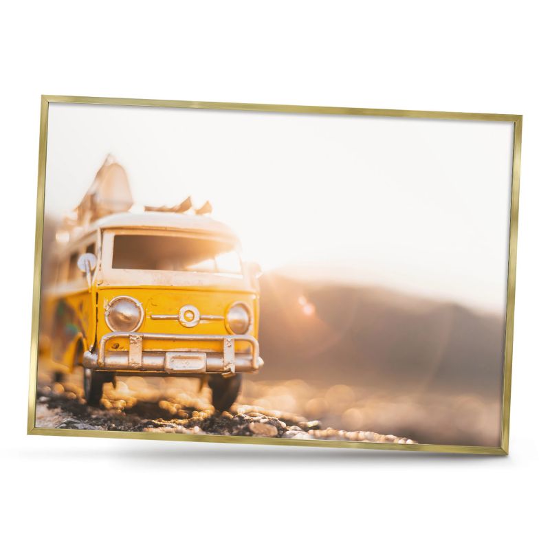 Ozdobna tablica na magnesy ArtPrintCave 100x70 Retro podróże w złotej ramie 1szt