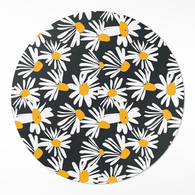 Ozdobna Wykładzina Winylowa Wallfluent fi100 cm Malowane stokrotki polne kwiatki 1 szt.