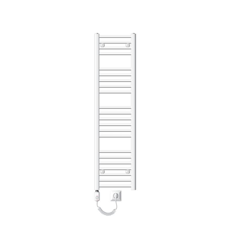 Grzejnik łazienkowy LuxeBath Sahara biały prosty elektryczny 300 x 1400 mm grzałka 1200W termostat z podlaczeniem bocznym 1 szt