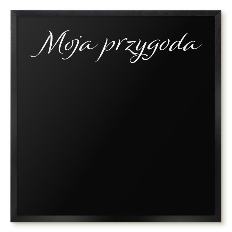 Tablica Magnetyczna Do Salonu Tulup 50x50 cm Moja przygoda 9 - Czarna rama Do salonu, sypialni 1 szt.