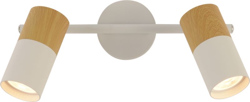 Kinkiet Vargo biały i drewno 2xGU10x9W IP20 wym:16,5x38,6x8cm - 1 szt.