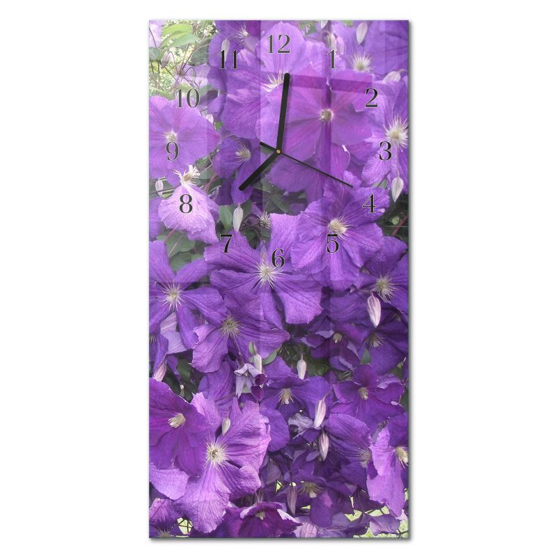Zegar Ścienny Kuchenny Tulup 30x60 cm z Czarnymi Wskazówkami Pierwiosnki 1 szt.