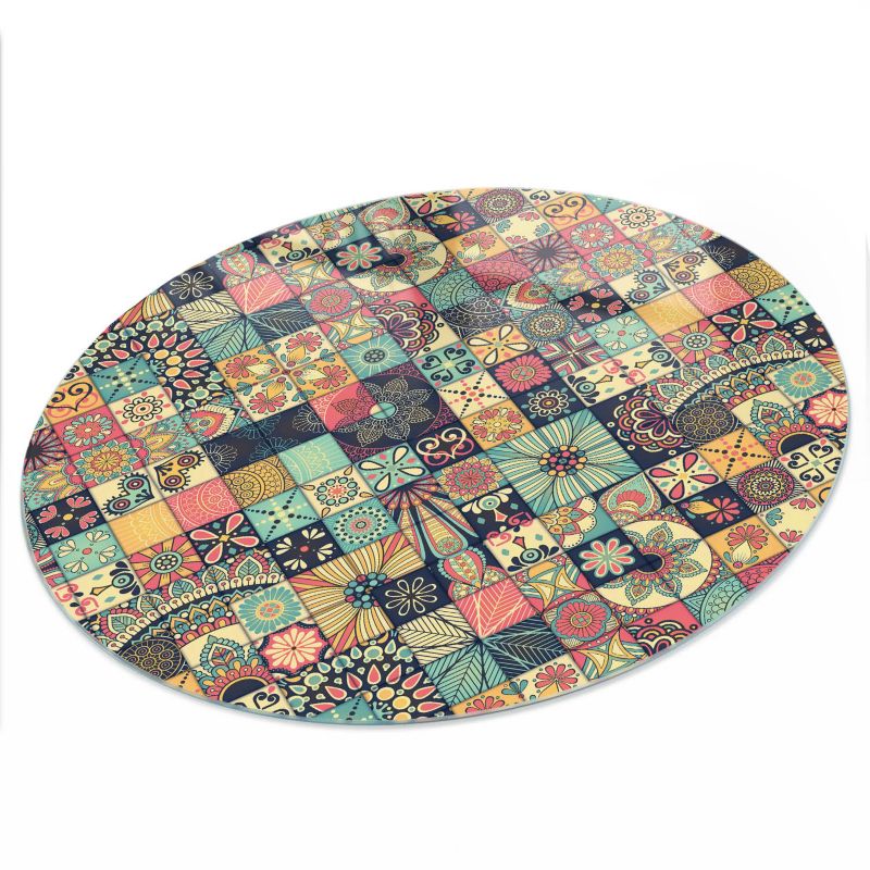Blat Szklany ArtPrintCave fi100 cm Mozaika kolorów - z Nadrukiem 1 szt.