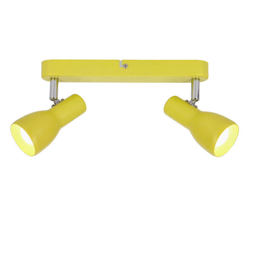 Żółta lampa sufitowa listwa 2-punktowa do salonu PICARDO metal