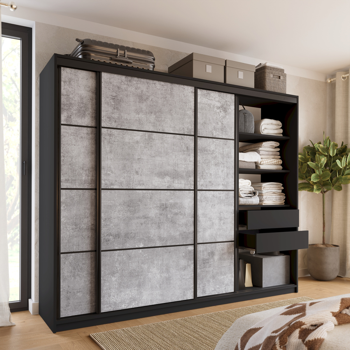 Trzydrzwiowa szafa przesuwna 250 cm LOFT