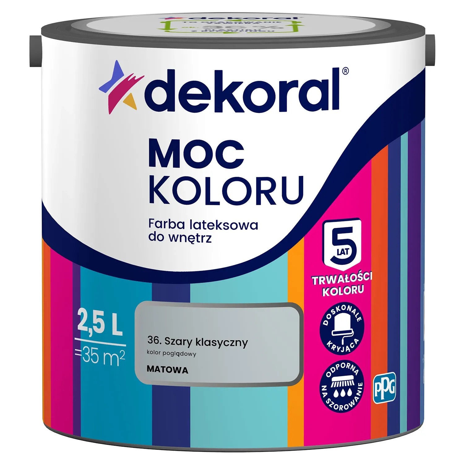 Farba Dekoral Moc Koloru szary klasyczny 2,5 l