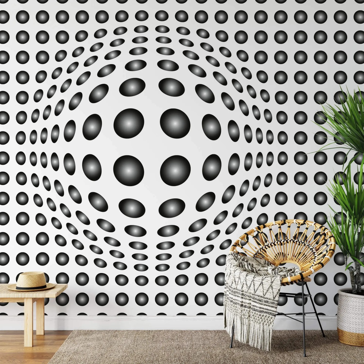 Fototapeta Dots black and wthite 384 x 260 cm