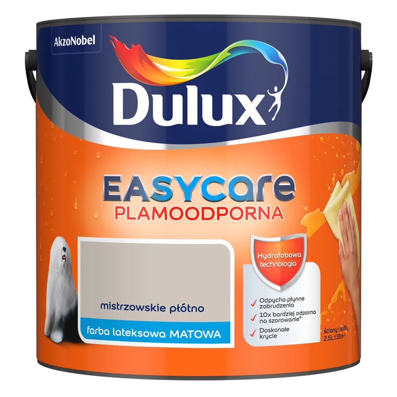 Farba plamoodporna Dulux Easy Care mistrzowskie płótno 2,5 l
