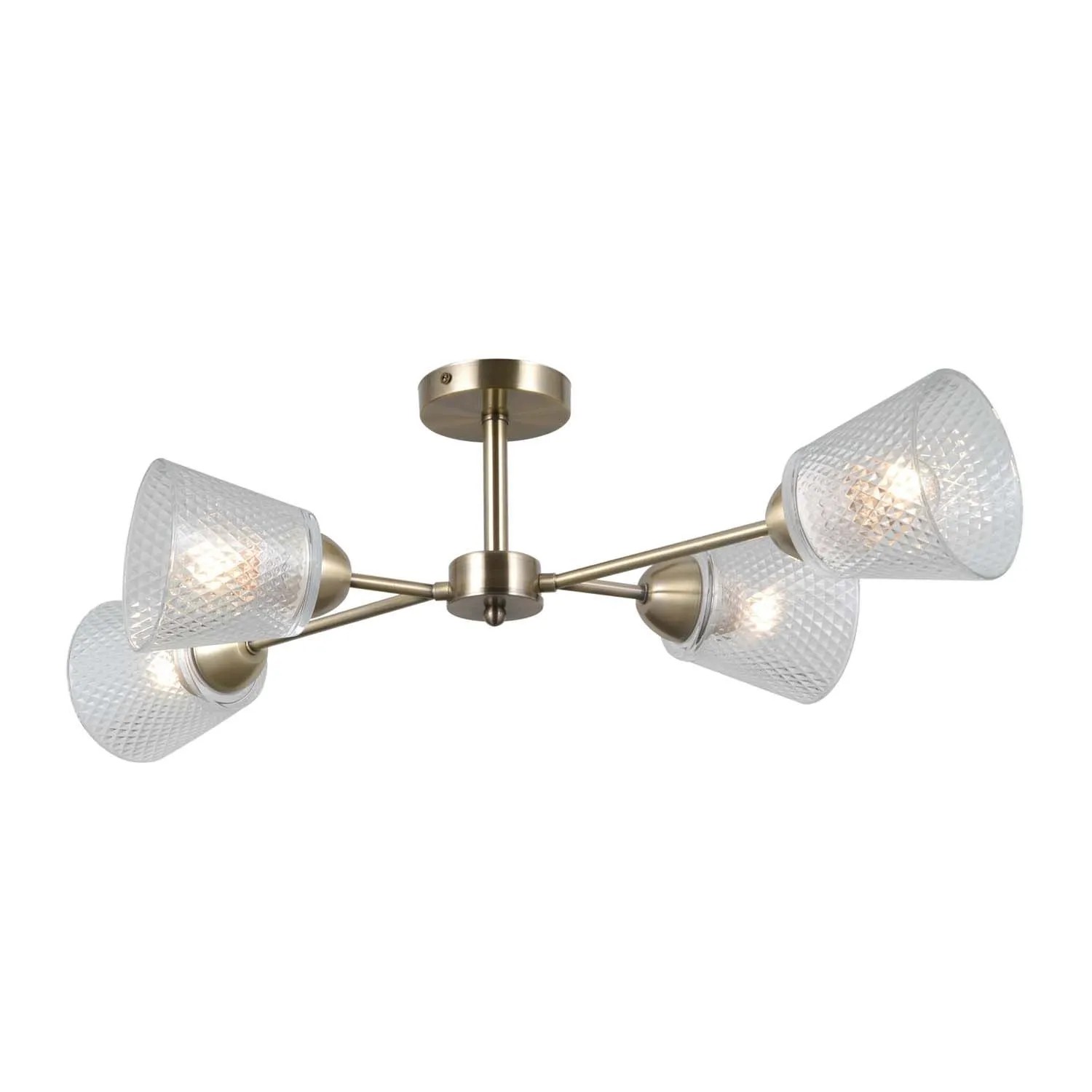 Italux Lampa sufitowa LAMIN 4xE27 40W mosiądz antyczny