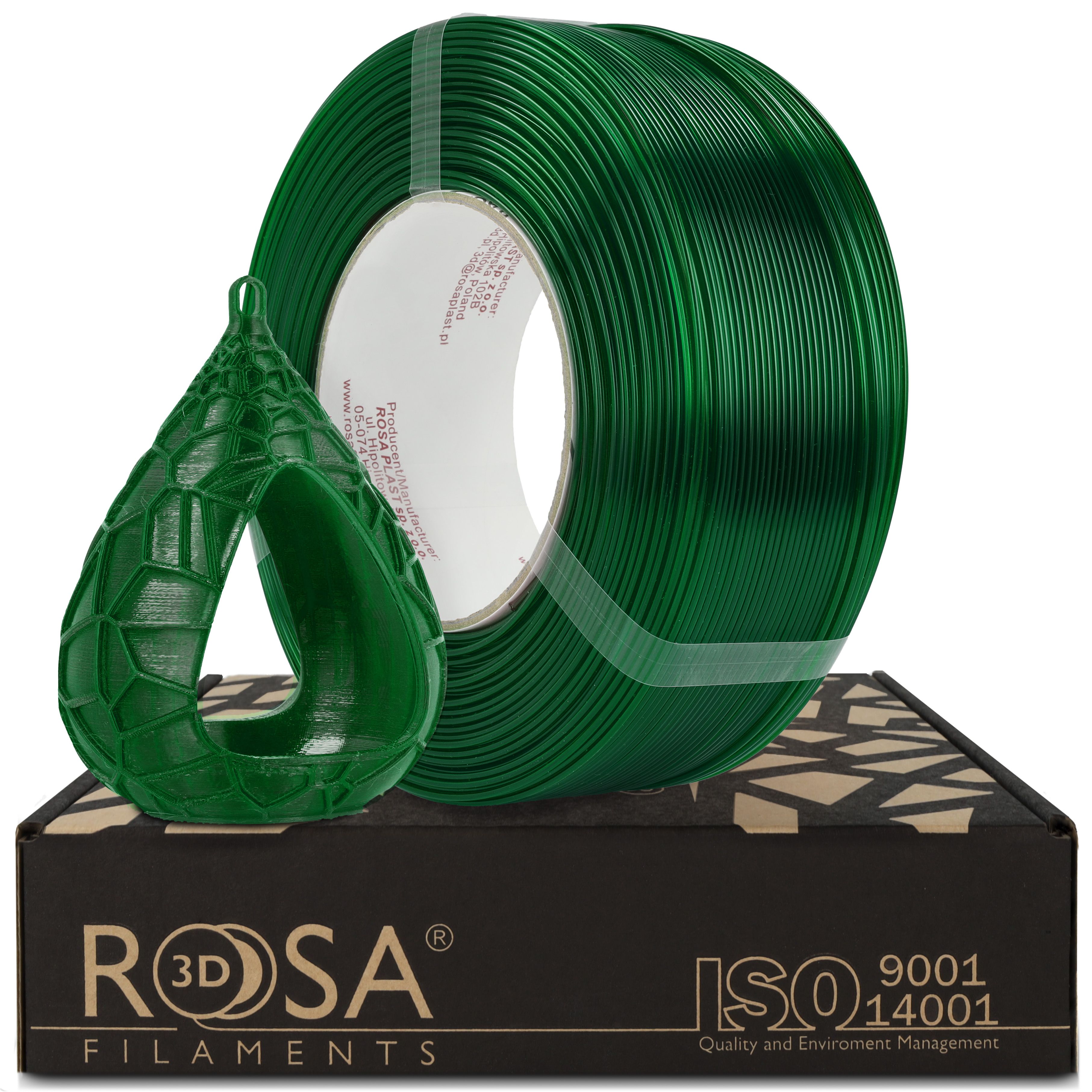 FILAMENT 3D ReFill PET-G Standard HS Bottle Green Transparent (Refill 1kg / 1.75mm)