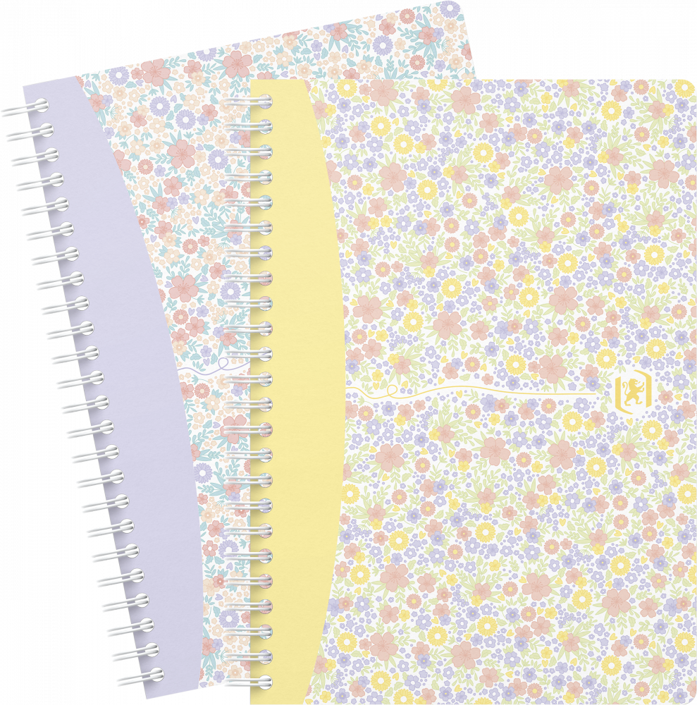 2x Kołonotatnik Oxford Floral, A5, w linie, 60 kartek, okładka kartonowa, mix wzorów
