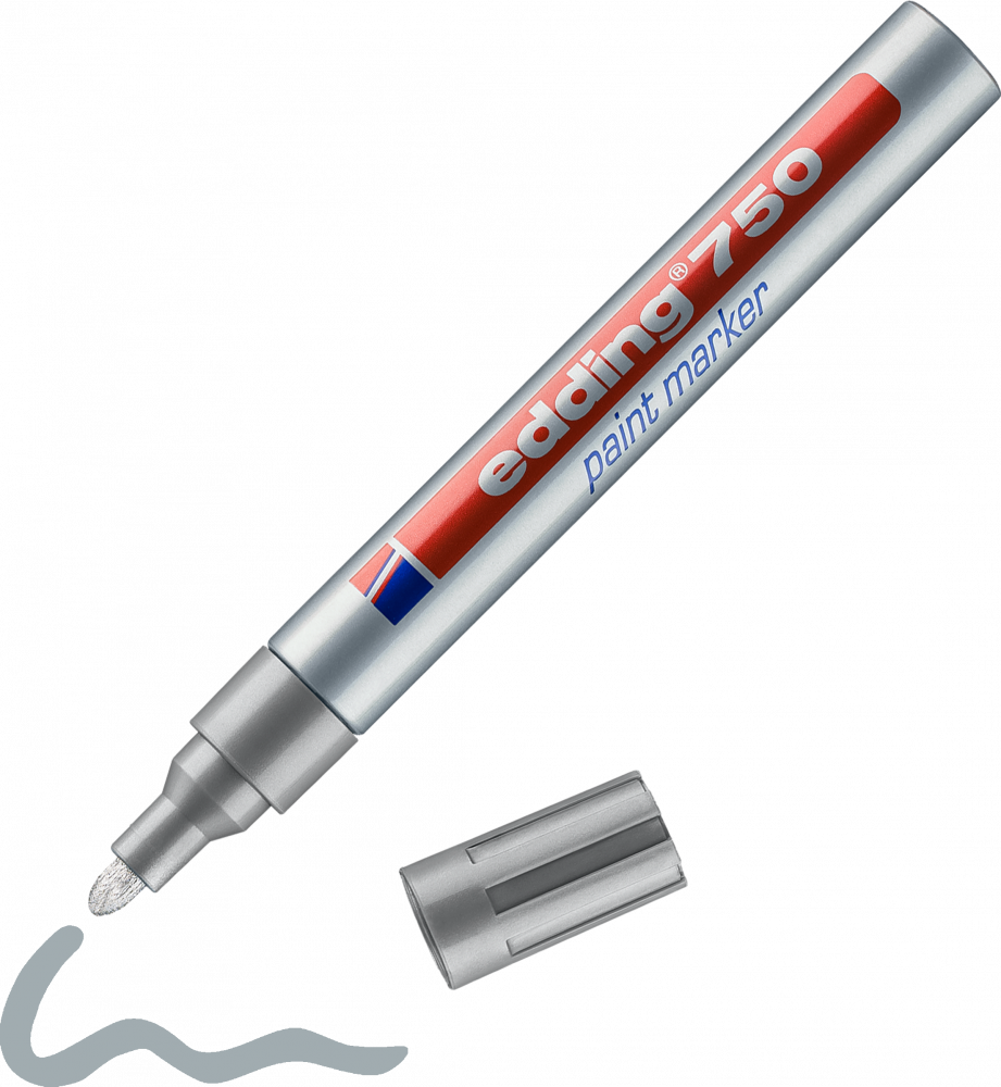 Marker olejowy edding 750, okrągła, 4mm srebrny