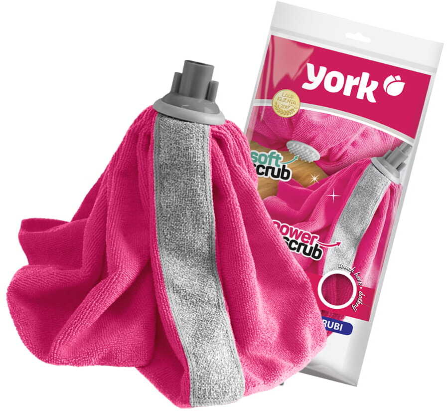 Mop z mikrofibry York Rubi, końcówka, mix kolorów