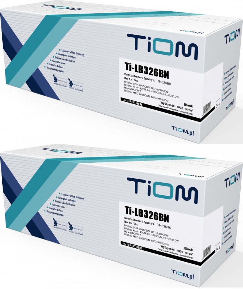 2x Toner Tiom Ti-LB326BN (TN-326BK), 4000 stron, black (czarny)