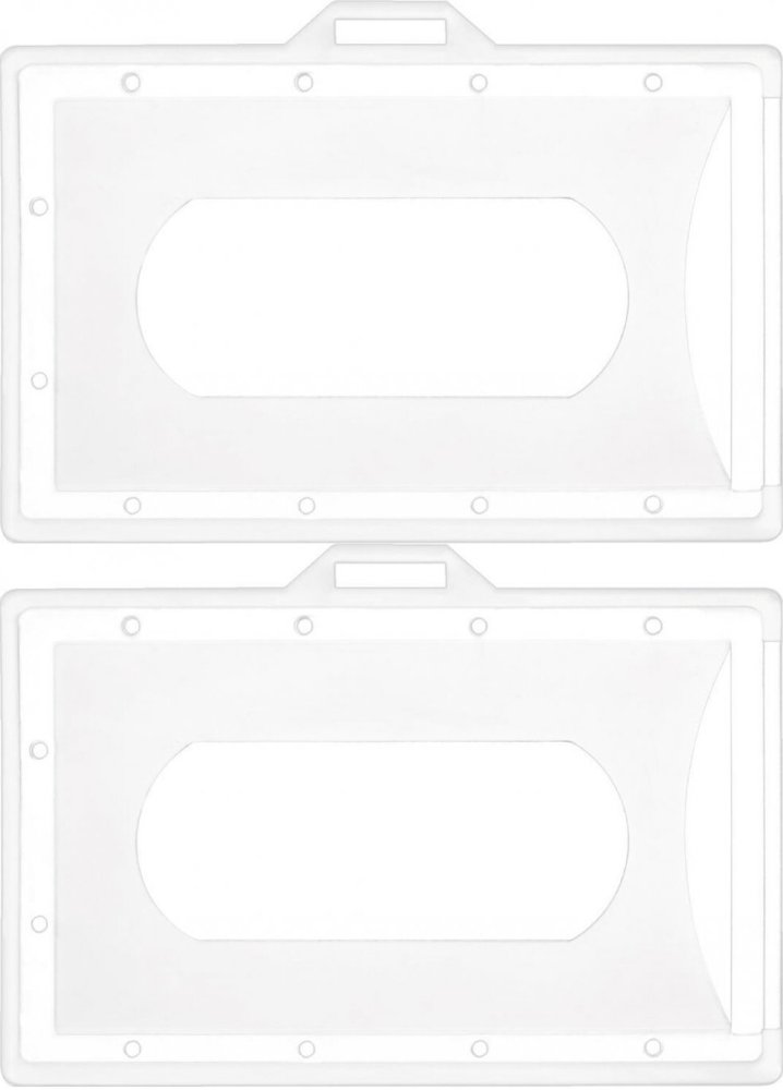 2x Holder do identyfikatorów Argo, bez taśmy, 92x59mm, 50 sztuk, przezroczysty