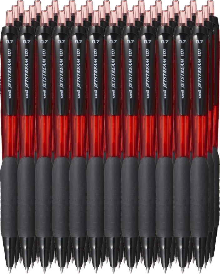 36x Długopis automatyczny Uni SXN-101 Jetstream, 0.7mm, czerwony