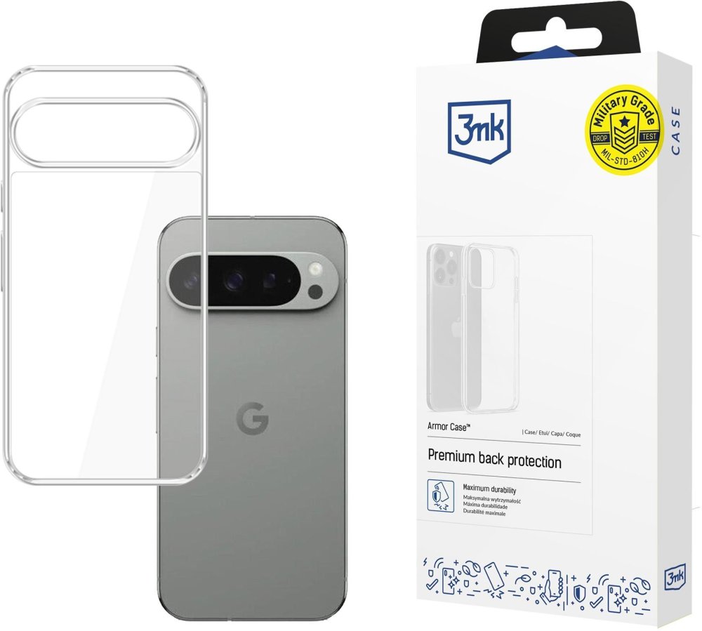 Etui na telefon 3mk Armor Case, pancerne, do Google Pixel 10/Google Pixel 10 Pro, transparentny