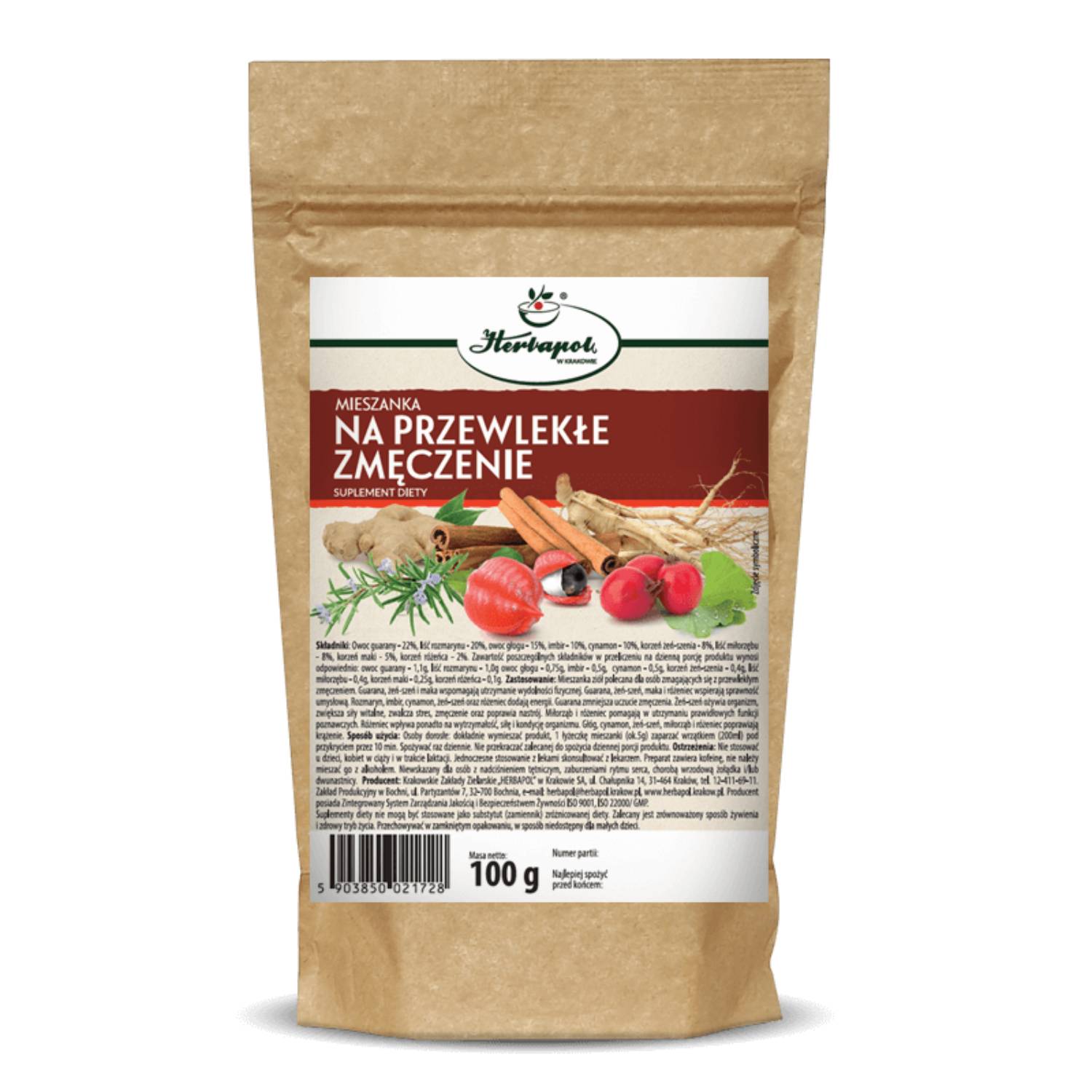 Herbapol kraków, mieszanka na przewlekłe zmęczenie, 100 g