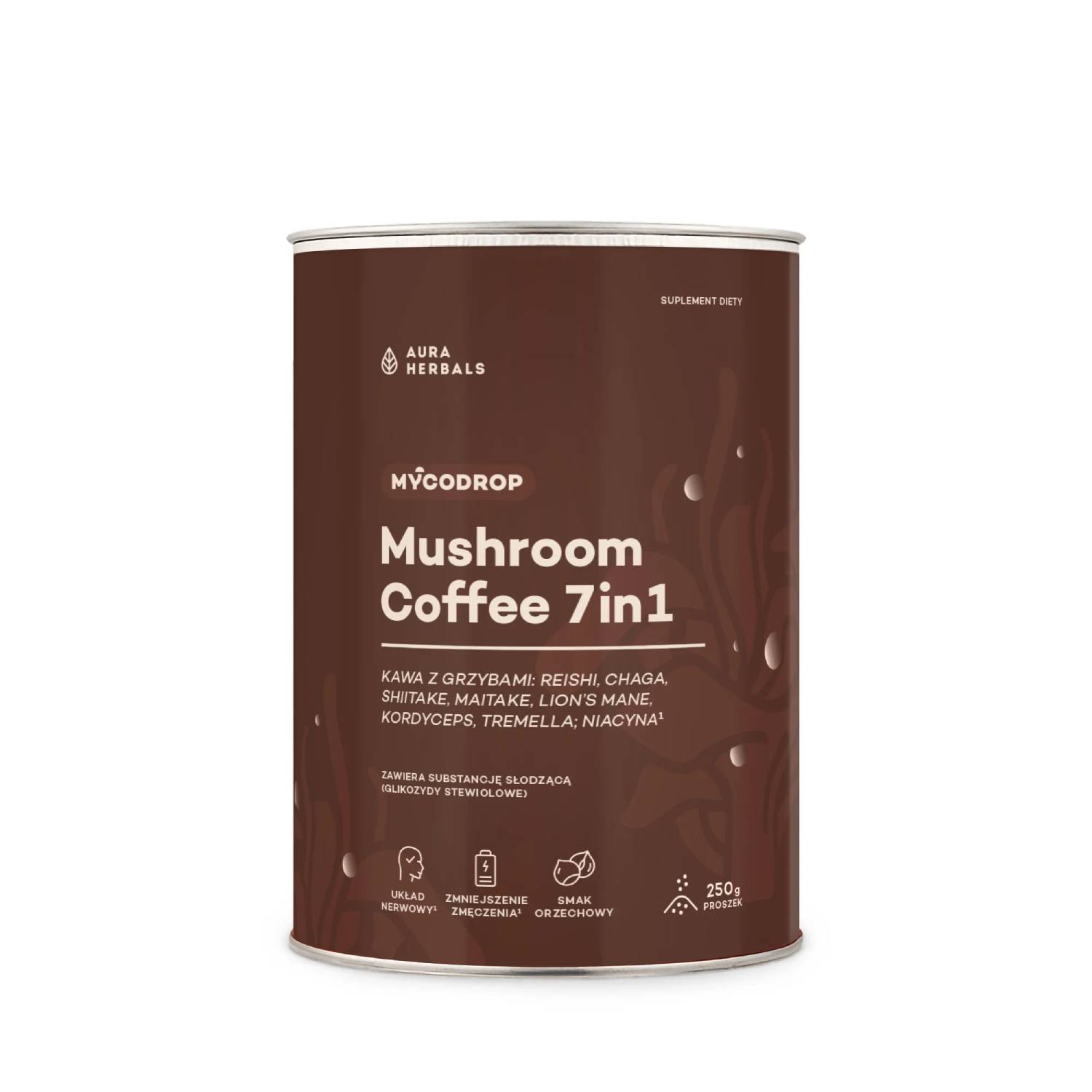 Aura herbals mushroom coffee 7w1, 250 g