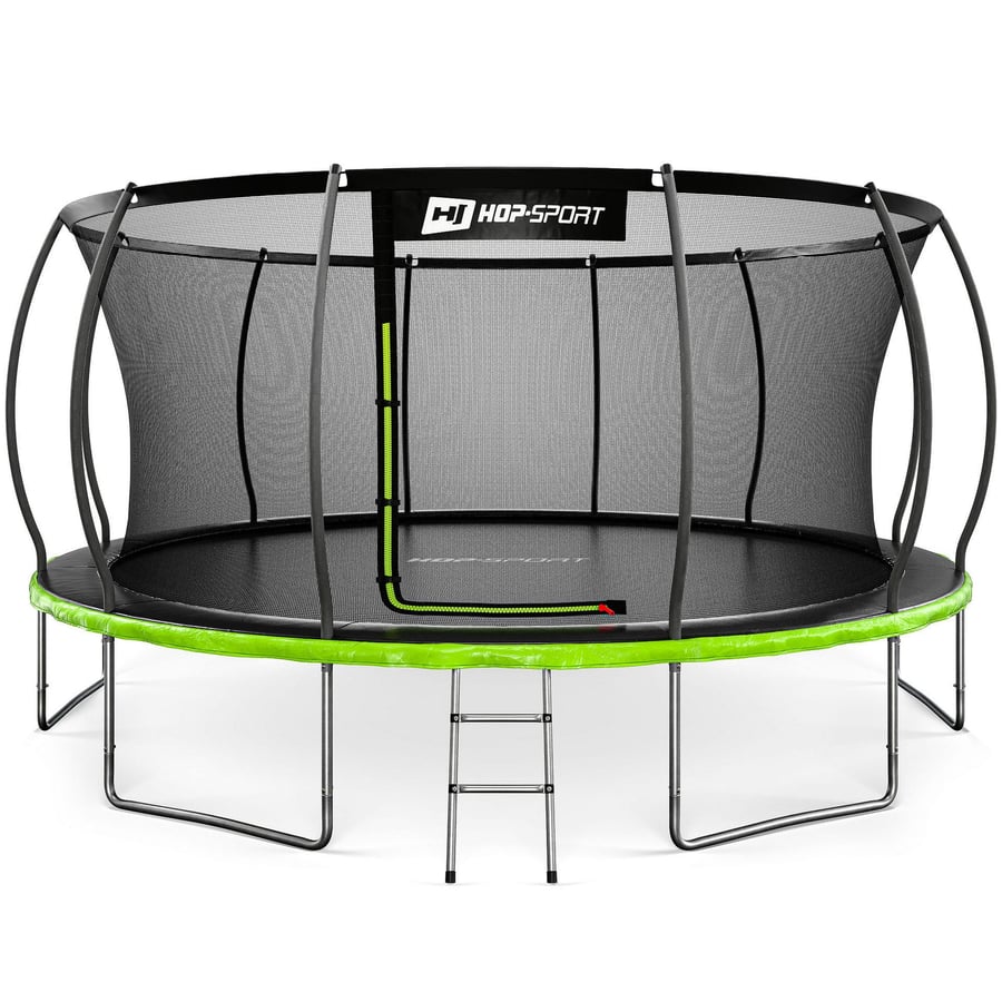 Trampoline de jardin rond 16FT - 488 cm - Filet intérieur Noir/Vert