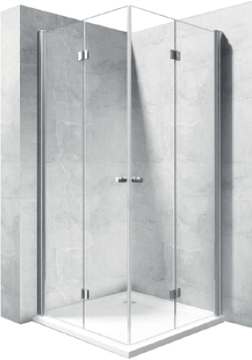 Rea Fold N2 kabina prysznicowa 90x100 cm prostokątna chrom/szkło przezroczyste REA-K7442/REA-K7439