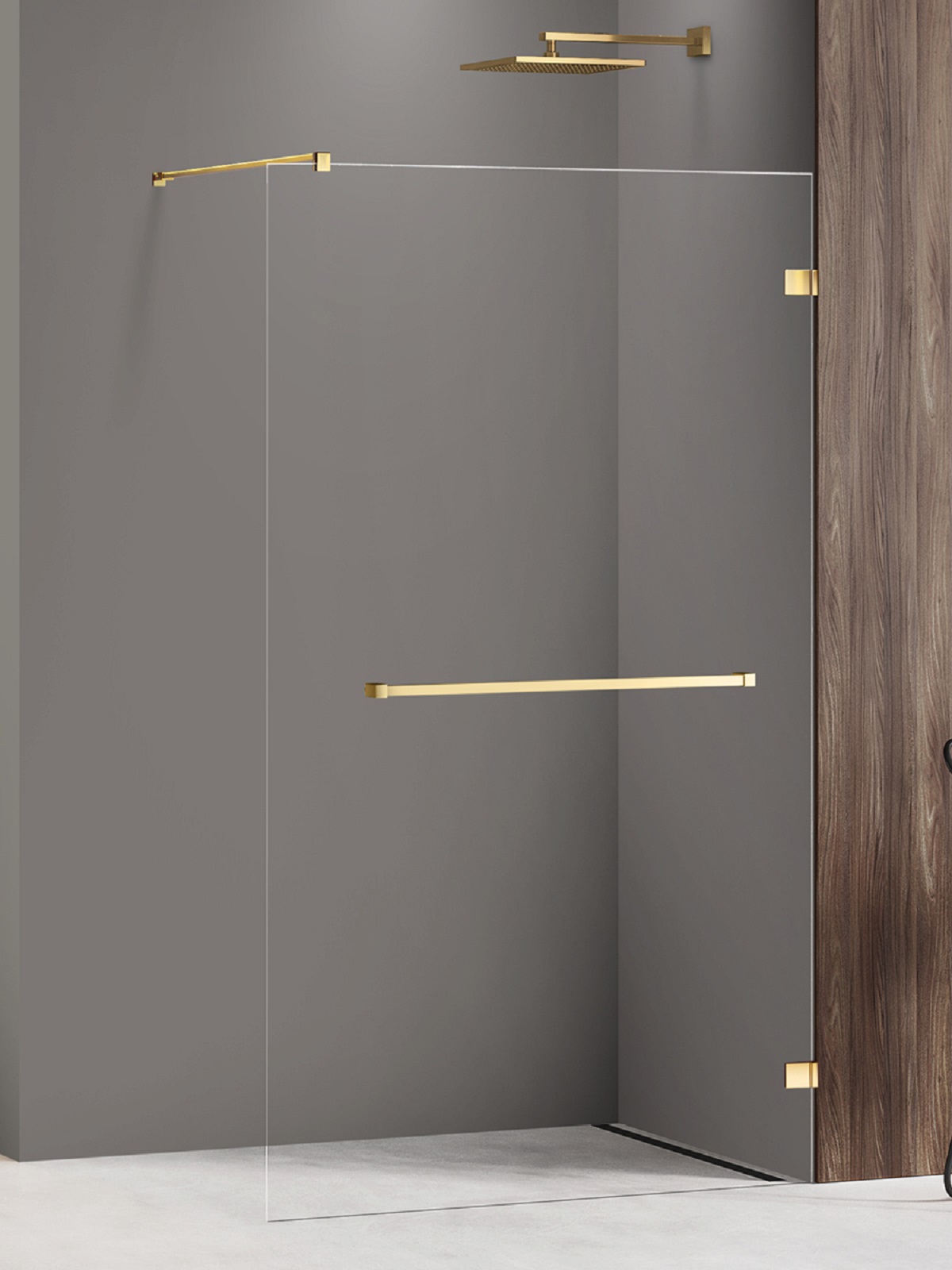 New Trendy Avexa Gold Shine ścianka prysznicowa walk-in 140 cm złoty połysk/szkło przezroczyste EXK-7075