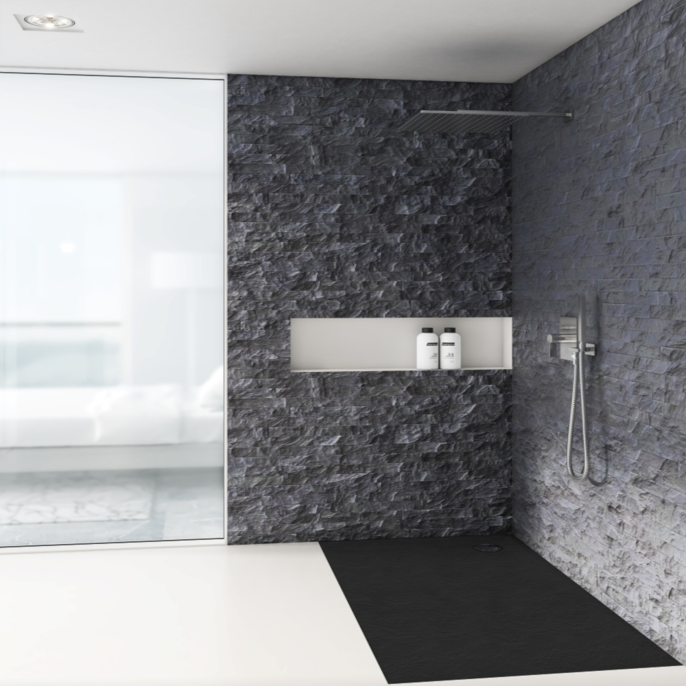 Schedpol Etrusco Black Stone brodzik prostokątny 90x70 cm czarny 3.474/C/ST