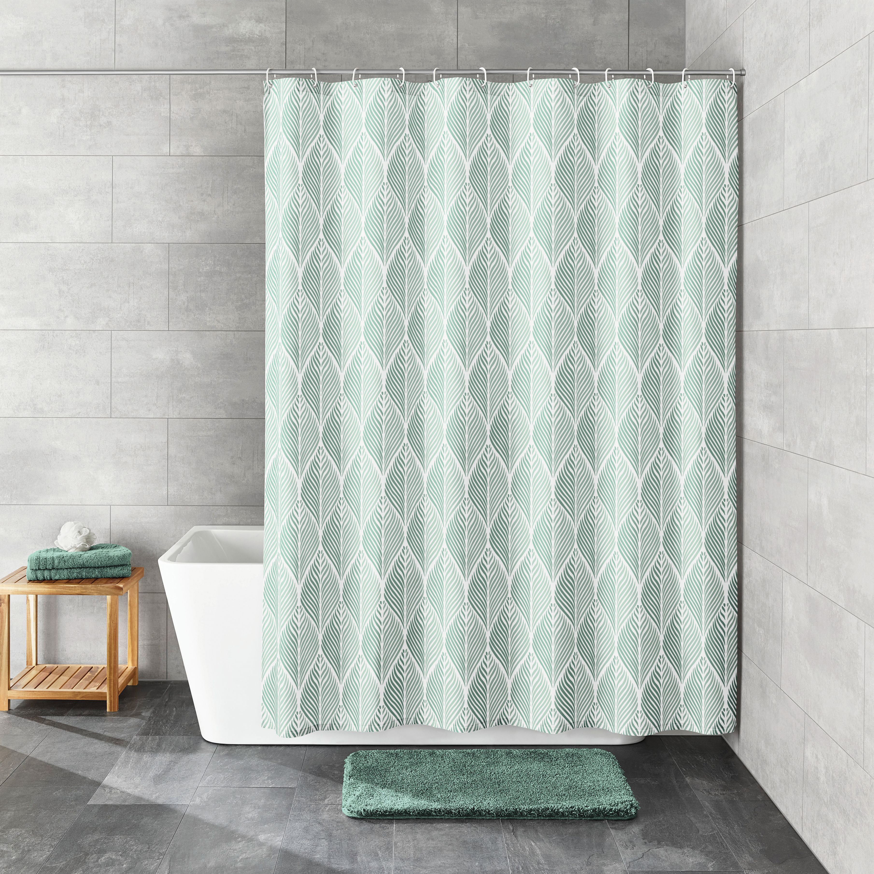 Kleine Wolke Leaf zasłona prysznicowa 180x200 cm zielona 5961685305 - Wysyłka w 24h
