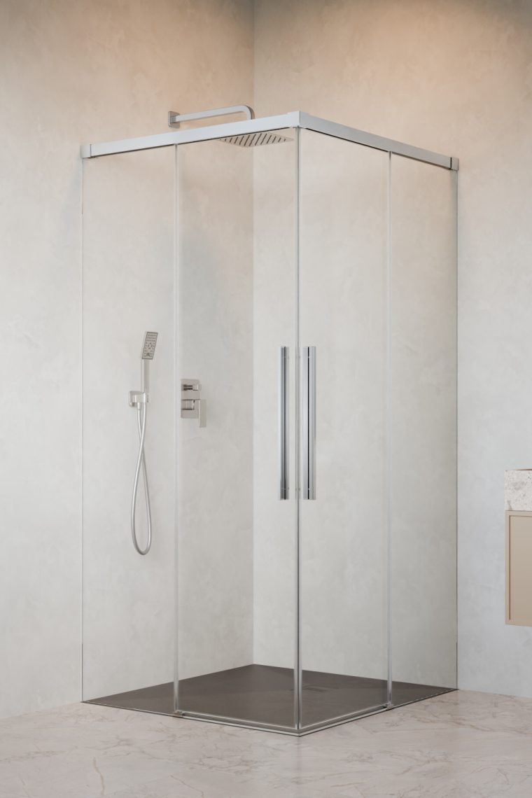 Radaway Idea 8 QL KDD kabina prysznicowa część prawa 80x80 cm kwadratowa chrom połysk/szkło przezroczyste 10590080-01-01R