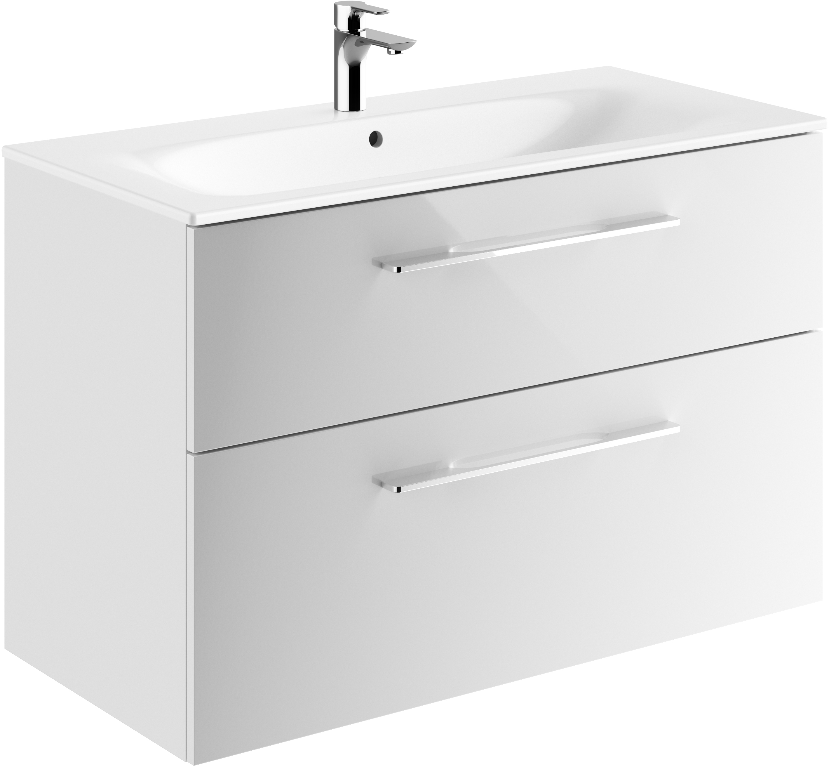 Geberit Selnova Square umywalka z szafką 100 cm zestaw meblowy biały połysk 501.244.00.1